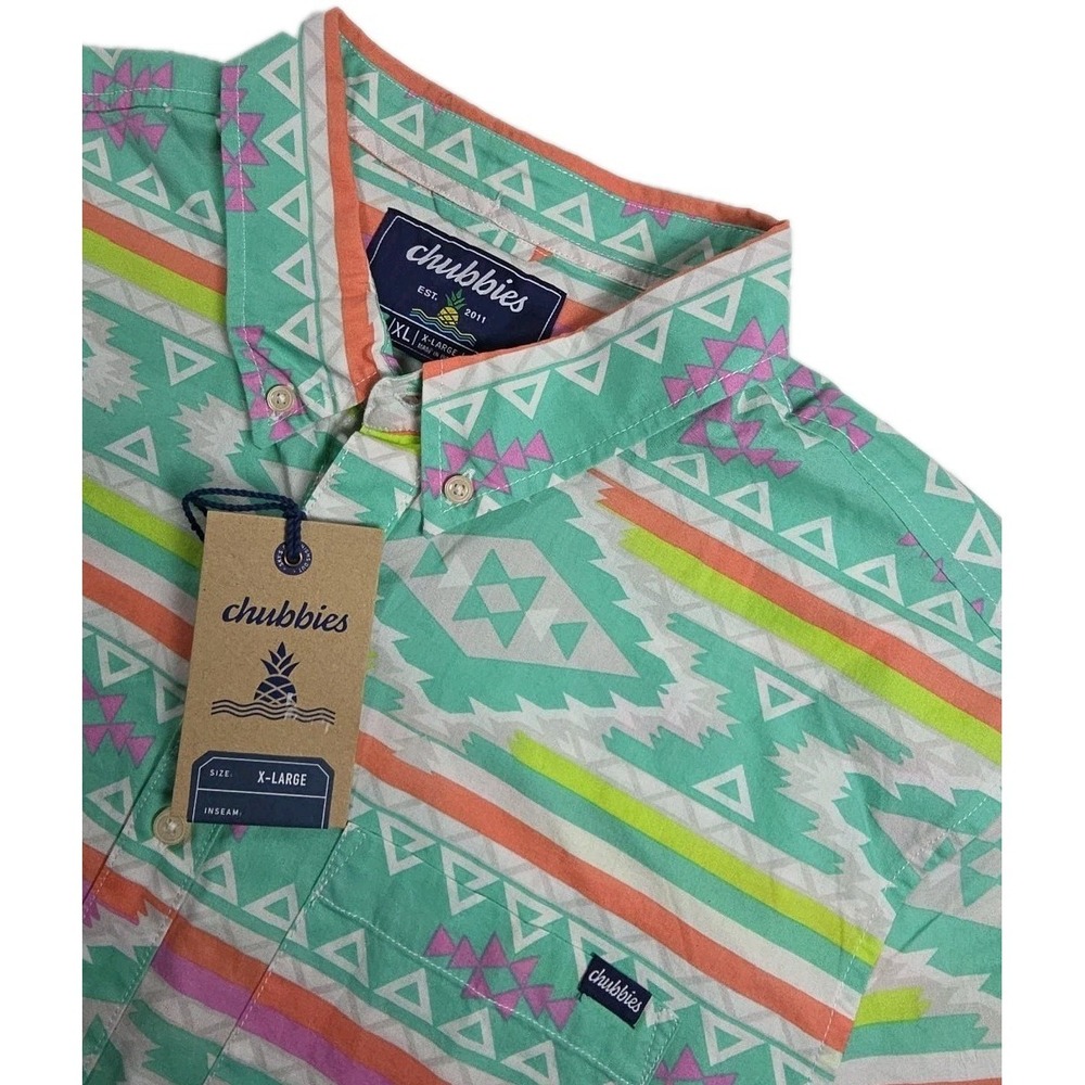 Chubbies Hawaiian Aztec Western Shirt Mens XL  POPLIN THE WEEKEND HAS ARRIVED